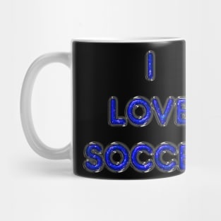 I Love Soccer - Blue Mug